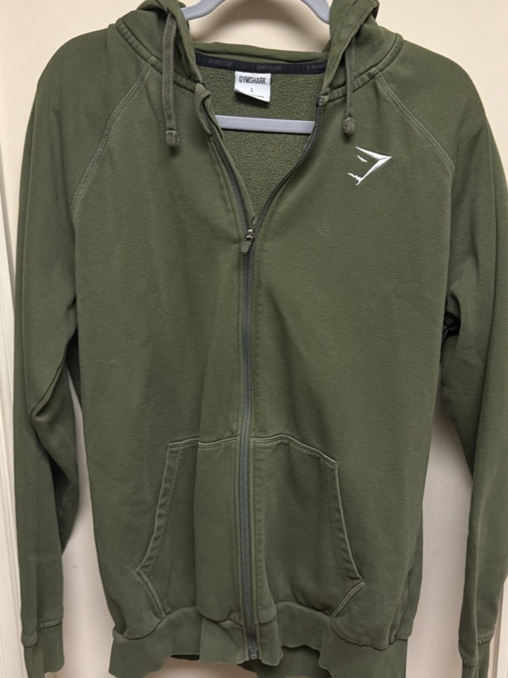 Gymshark Olive Zip Hoodie with Hood